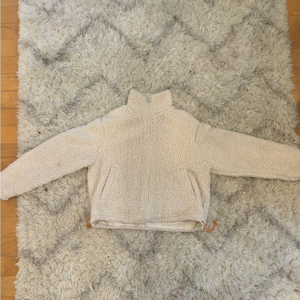 Divided cropped Sherpa zip up